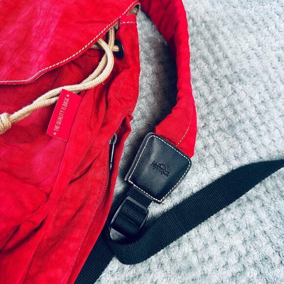 RARE 90s Vintage Kipling Oversized Large Logo Red Backpack Traveling Retro - Picture 4 of 8